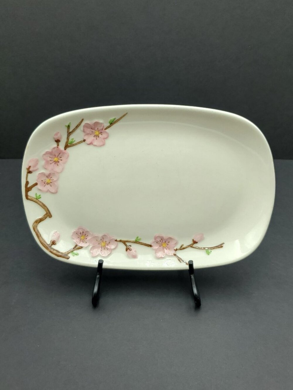 Metlox Peach Blossom Poppytrail Vernon Small Oval Platter Serving Plate Tray